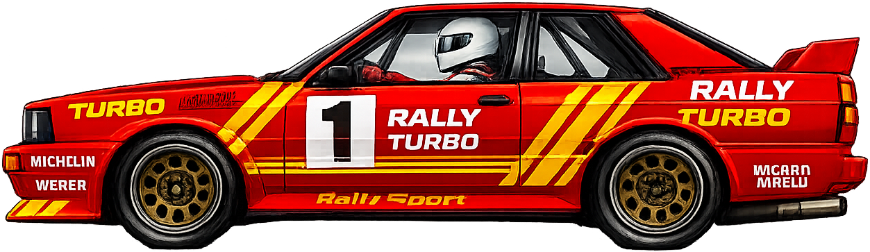 Red rally car